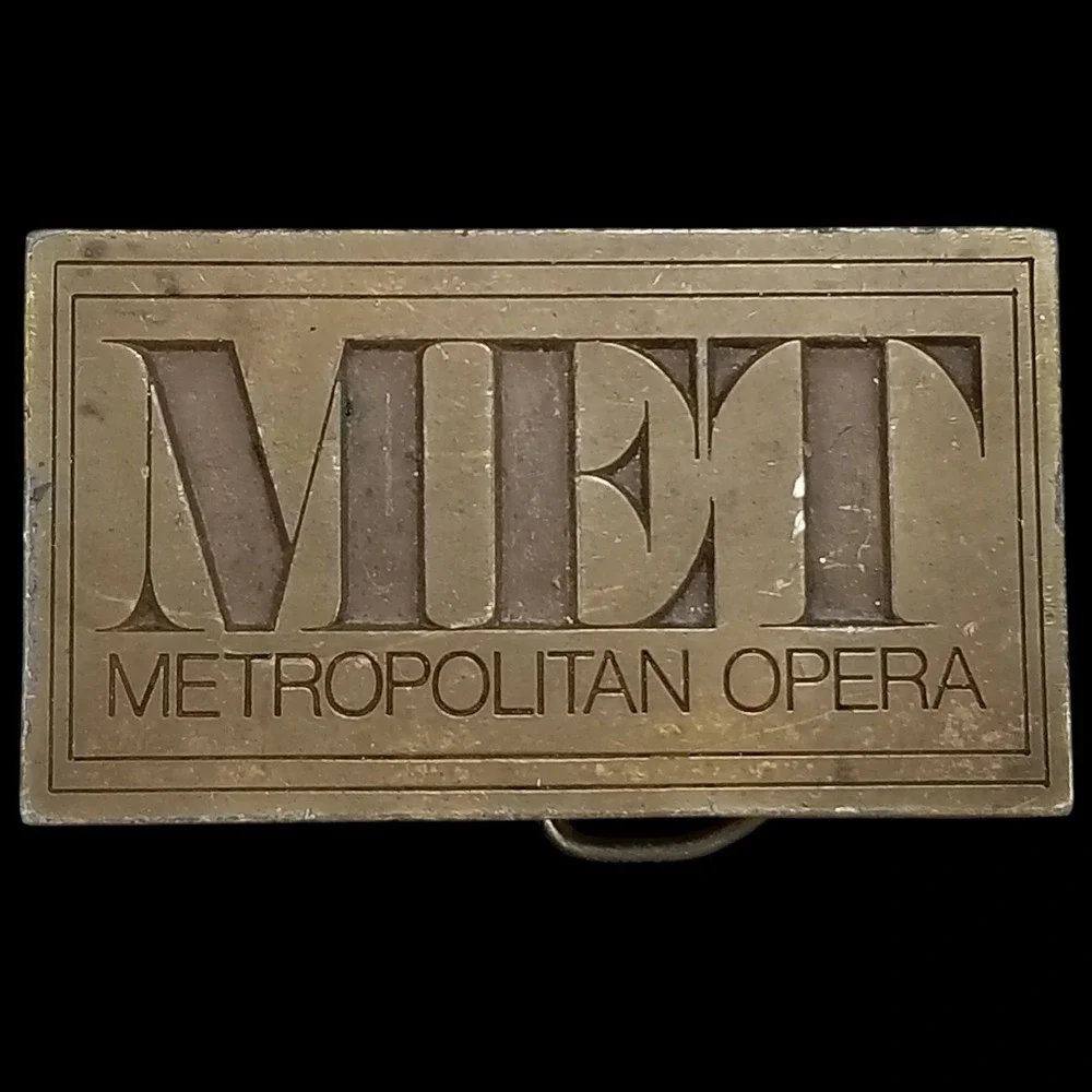 Metropolitan Opera‎ MET Belt Buckle Brass Plated Vintage Accessory USA Made